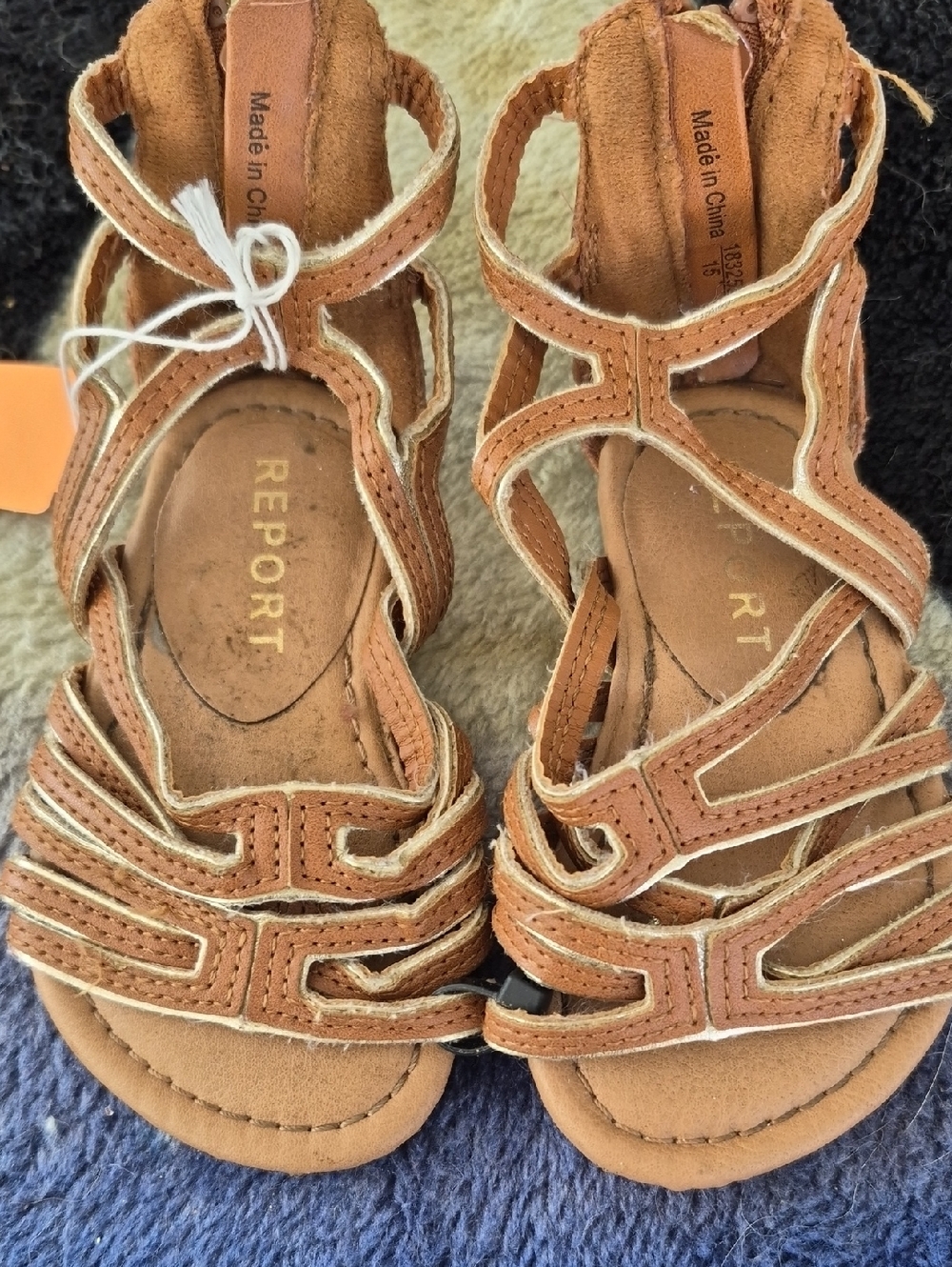 Report Kids Brown Strappy Gladiator Sandals